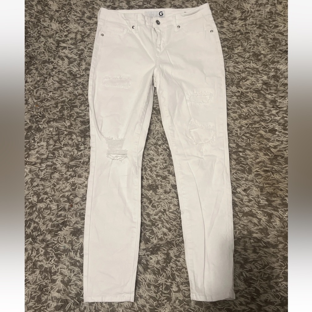 Guess White Distressed Women skinny Jeans